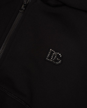 Dolce&Gabbana Дитяча чорна спортивна куртка з вишивкою монограми L5JWCPG7PSA812+