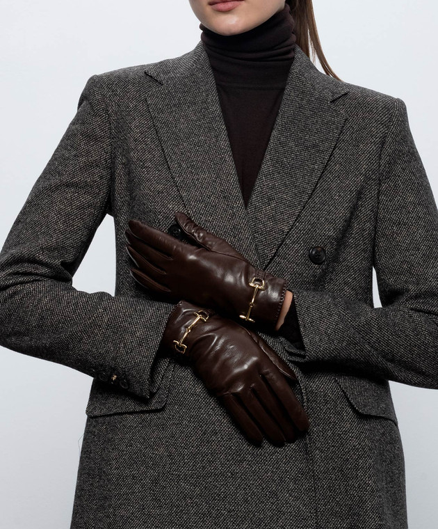Sermoneta Gloves Коричневі шкіряні рукавички A109MODGRIMALDA зображення 2