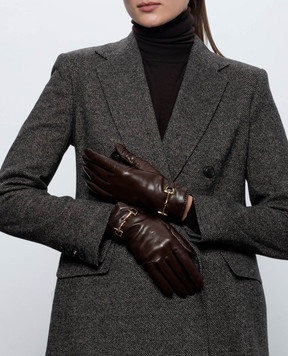 Sermoneta Gloves Коричневі шкіряні рукавички A109MODGRIMALDA