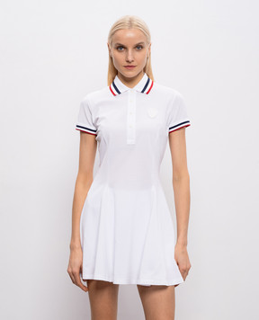 Brunello Cucinelli Біла сукня-поло з нашивкою емблеми ML944A5469