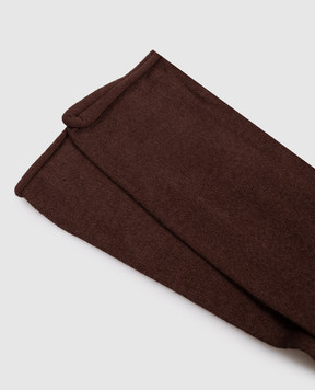 Brunello Cucinelli Темно-коричневые носки с кашемиром M64945019P