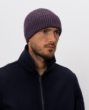 Brunello Cucinelli Фиолетовая шапка из кашемира M2293900
