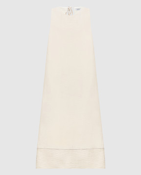 Peserico Бежева сукня з льоном S0246705435