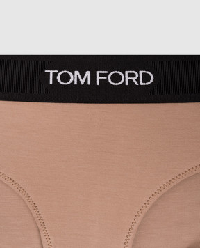 Tom Ford Бежеві трусики з логотипом KNJ004JEX011