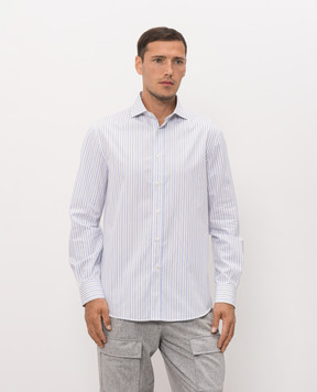 Brunello Cucinelli Біла сорочка в смужку MY6580627