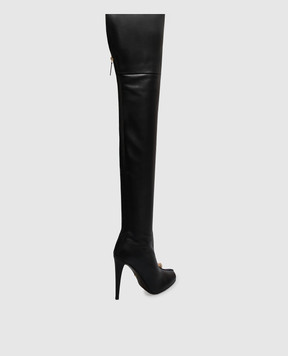 Giuseppe Zanotti Чорні шкіряні ботфорти ENIGME I680011