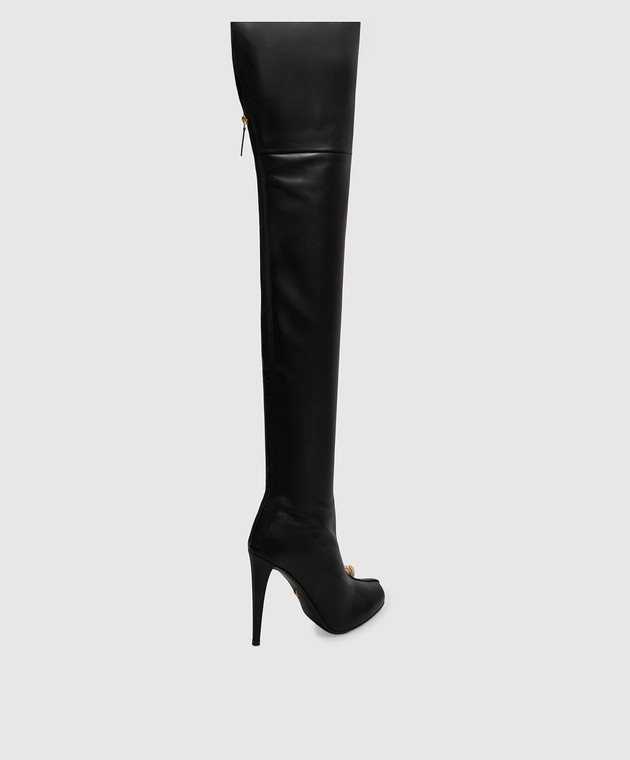 Giuseppe Zanotti Черные кожаные ботфорты ENIGME I680011 изображение 3