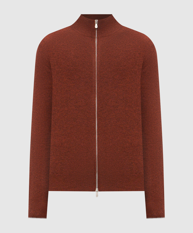 Brunello Cucinelli Терракотовый кардиган из кашемира M2200106