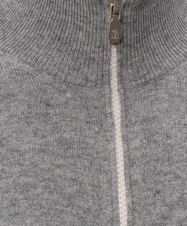 Brunello Cucinelli Кардиган сірого кольору з кашеміру M2200106 зображення 5