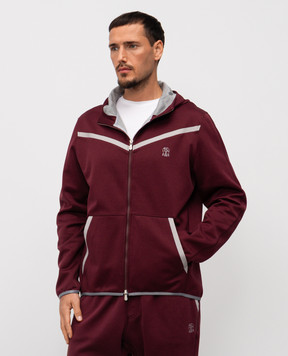 Brunello Cucinelli Бордова спортивна куртка з емблемою MM8433376G