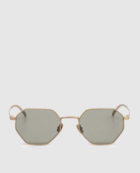 Bottega Veneta Золотисті сонцезахисні окуляри Intrecciato з титану 861361VIGA0