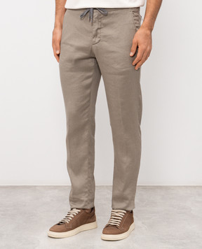 Marco Pescarolo Брюки цвета хаки с льном CARACCIOLO5302