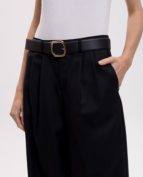 Santoni Чорний шкіряний ремінь з логотипом CW40VC904C49HFRY