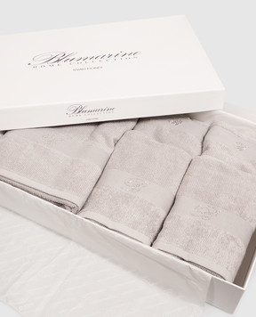 Blumarine Home Набор серых махровых полотенец Risveglio с кристаллами 5 шт W0000250021