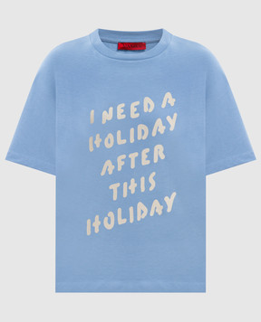 Max & Co Блакитна футболка з написом MCLFERIALE