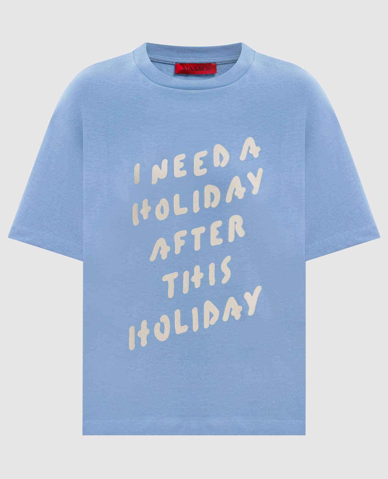 

Голубая футболка с надписью, Голубой, Футболки