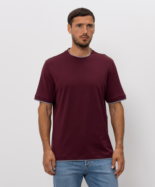 Brunello Cucinelli Бордовая футболка M0B137427 изображение 3