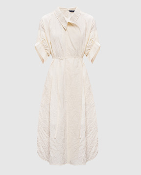 Juun.j Платье-рубашка цвета айвори с эффектом жатки JW6371W020