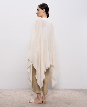 Peserico Бежевое пончо с цепочкой мониль S31544C0CC825