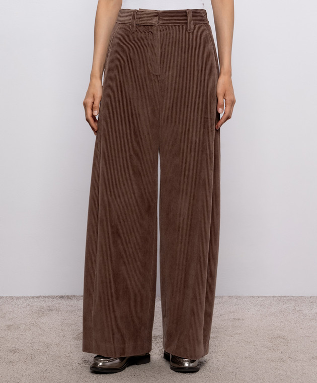 Brunello Cucinelli Коричневі вельветові штани MP180P9265 зображення 3