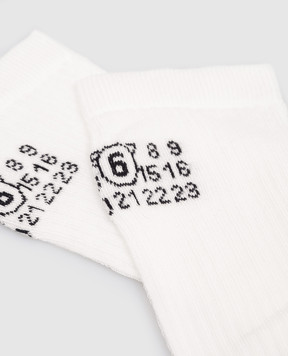 Maison Margiela MM6 Білі гольфи з візерунком емблеми S52TL0038M13244