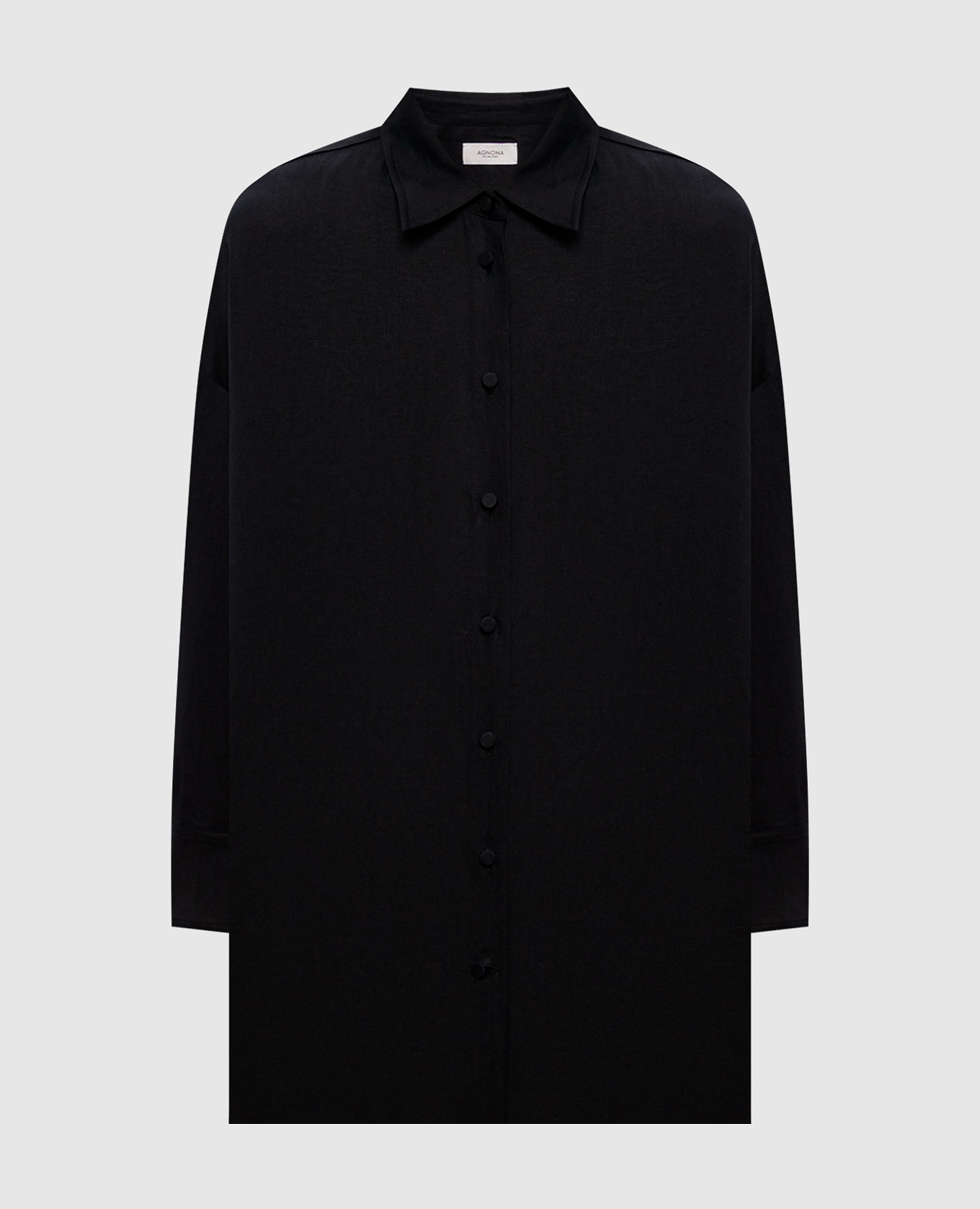 Черная рубашка из льна