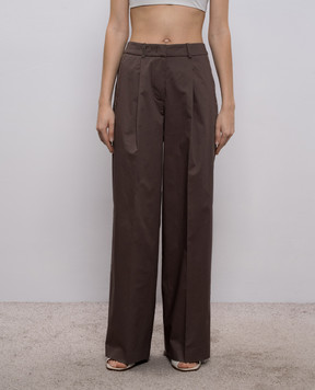 Peserico Коричневі штани з ланцюжком моніль A0468301979