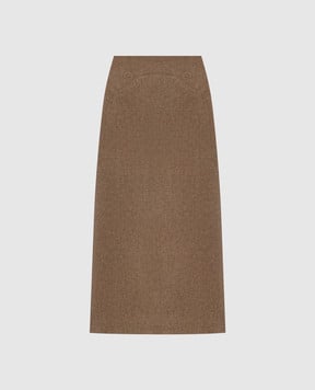 Ermanno Scervino Коричневая юбка с шерстью D472O306GVP