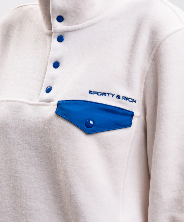 Sporty & Rich Свитшот цвета айвори с вышивкой логотипа JA04782315CR10 изображение 5