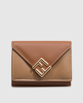 Fendi Коричневый кожаный портмоне FF Diamonds 8M0559ALV4
