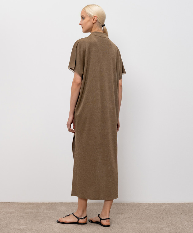 Fabiana Filippi Коричнева сукня з люрексом ABD276F604M109 зображення 4