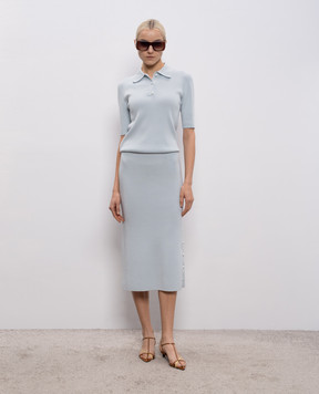 Jil Sander Голубое поло из шерсти J02GL0115J14830