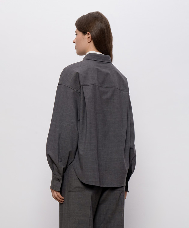 Brunello Cucinelli Сіра сорочка з вовною MPW07NB206 зображення 4