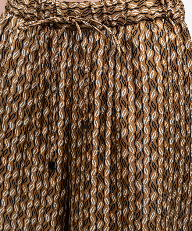 Max Mara Коричневі палаццо CLARINO із шовку MXMCLARINO зображення 5