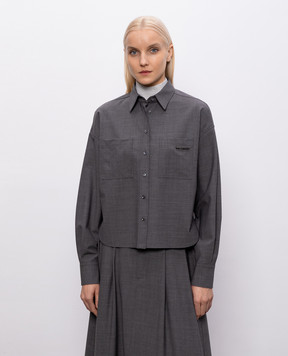 Brunello Cucinelli Серая рубашка с шерстью MPW07NB206