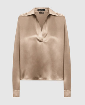 Tom Ford Бежевая блуза из шелка TS2144FAX1720