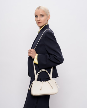 Jil Sander Кожаная сумка цвета айвори J07WG0109P6570