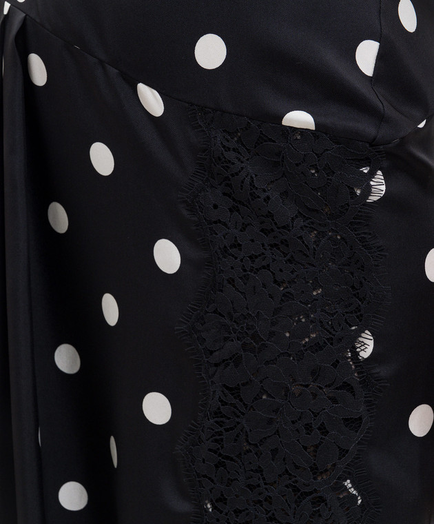 Max Mara Sportmax Черное платье CAPO из шелка в горох SPXCAPO изображение 5
