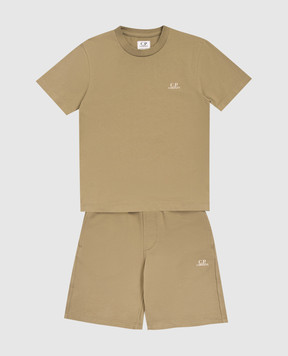 C.P. Company Дитячий костюм кольору хакі з принтом логотипа CMG005LAA171014