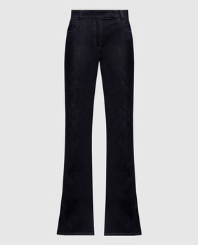 Brunello Cucinelli Сині джинси кльош з патчем логотипа ML133P4126