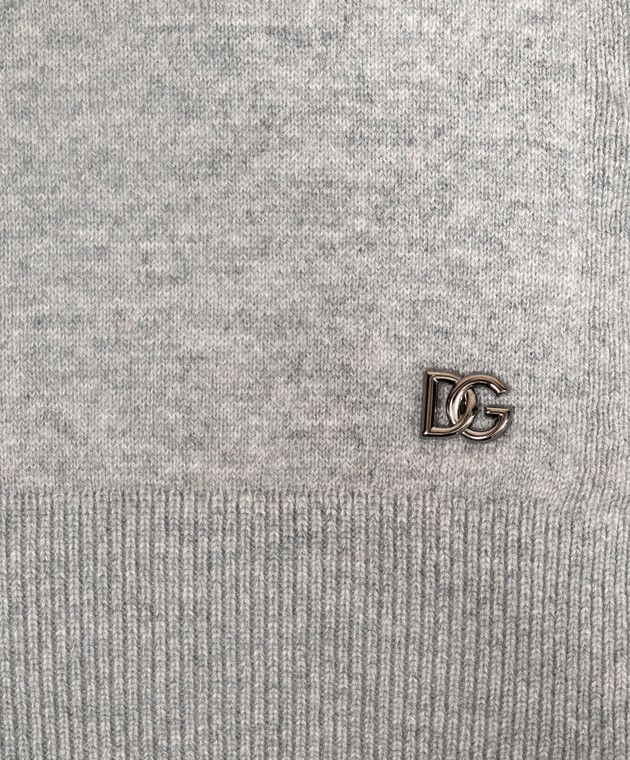 Dolce&Gabbana Серый меланжевый шарф из кашемира FXR30TJBW2L изображение 3