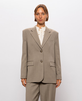 Twinset Жакет цвета хаки с шерстью 262TT2222