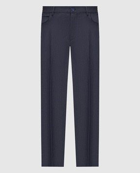 Stefano Ricci Сині штани з вовни, коноплі та шовку M1T80TA029WABK1U