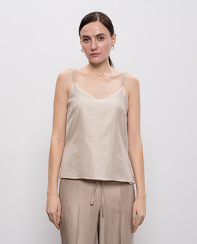 Peserico Бежевий топ з розрізами E08018D08867