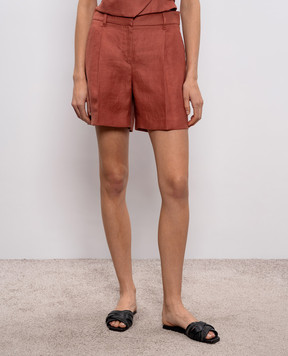 Brunello Cucinelli Рожеві шорти з льону MH527P8923