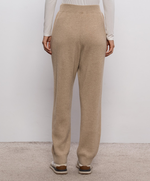 Brunello Cucinelli Бежеві штани з кашеміру M12250099P зображення 4