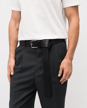 Givenchy Чорний шкіряний ремінь з логотипом BK407HK18A