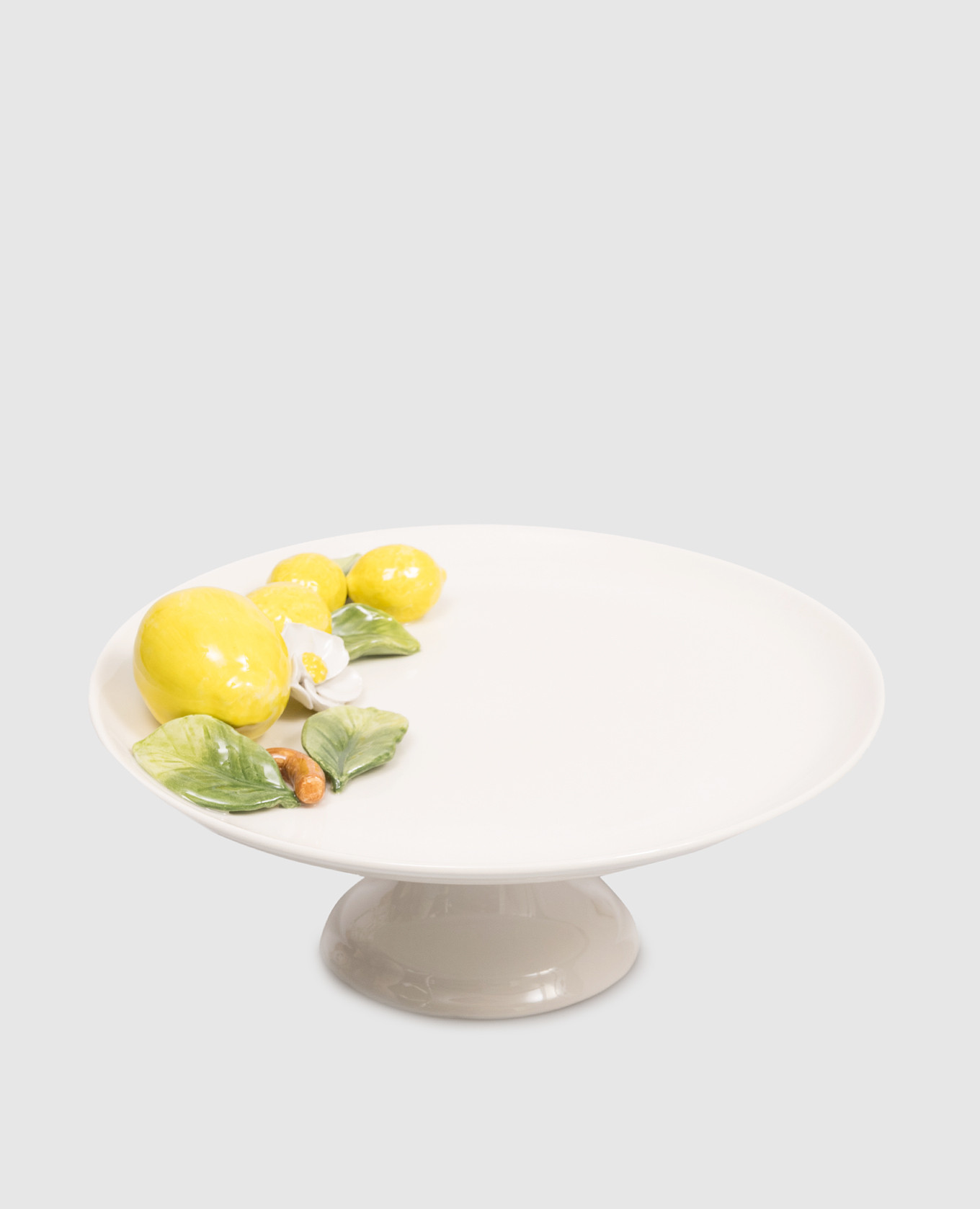 

Белая керамическая тортовница Lemons, Белый, Посуда