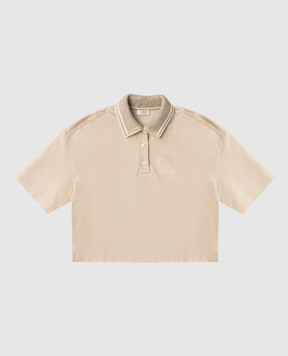 Brunello Cucinelli Детское бежевое поло с принтом BL946E450C