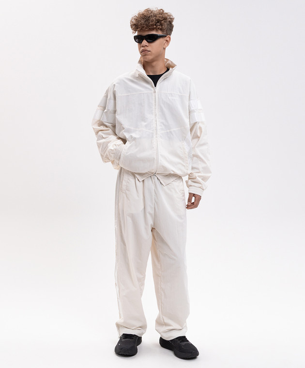 Vetements Спортивная куртка цвета айвори с вышивкой логотипа MH27TJ103W изображение 2